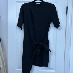 Asymmetrical mini tee shirt dress